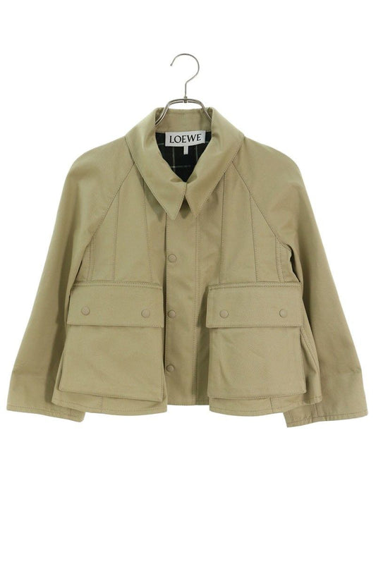 Loewe Lining Check Cropped Trapeze Jacket 32