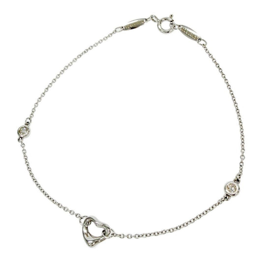Tiffany & Co Silver Diamond by the Yard Open Heart Bracelet