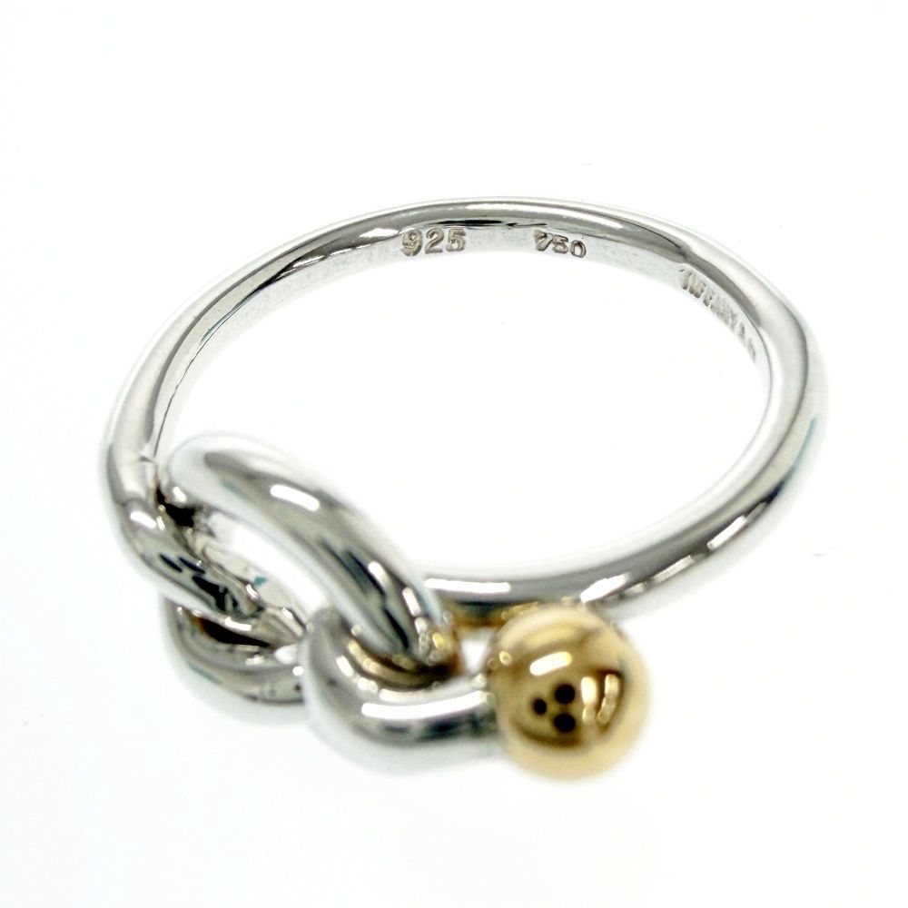 Tiffany & Co Silver Gold Love Knot Ring — view 6