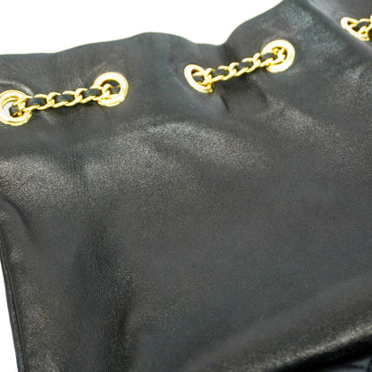 Chanel Backpack Quilted Lambskin Black Champagne Gold — view 7
