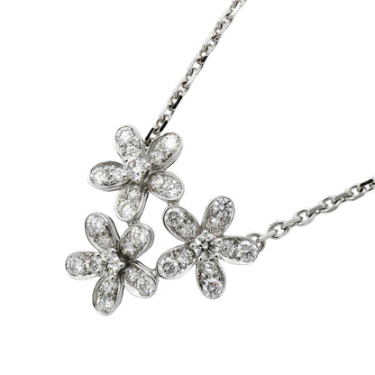 Van Cleef & Arpels Necklace Socrates 3 Flower 18k White Gold Diamond
