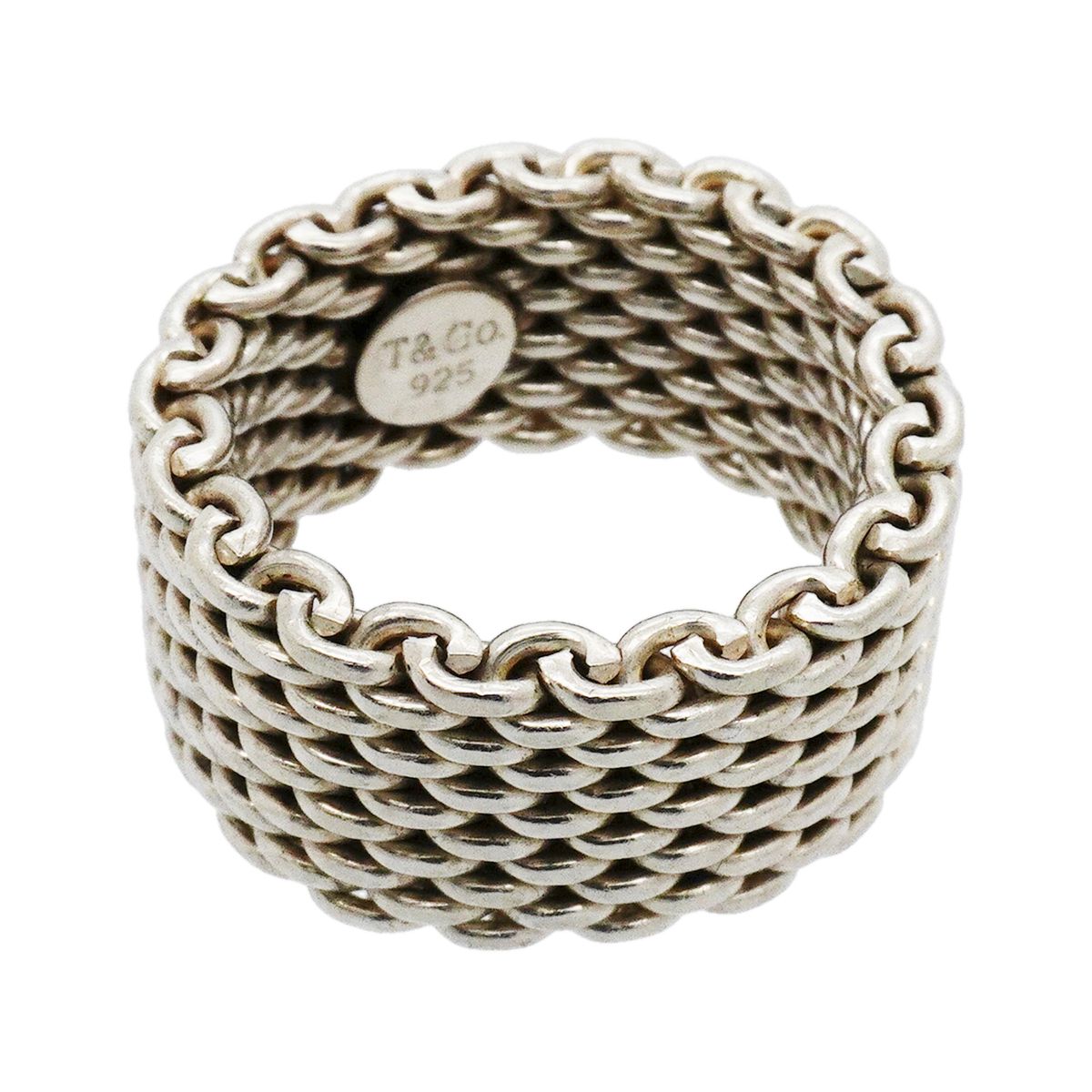 Tiffany & Co Ring Somerset Mesh 925 Sterling Silver