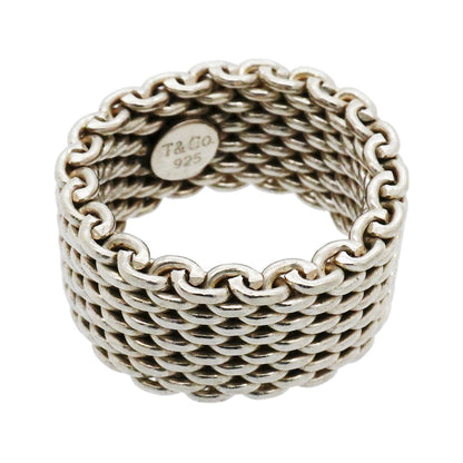 Tiffany & Co Ring Somerset Mesh 925 Sterling Silver