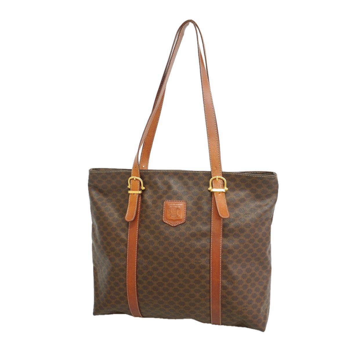 Celine Tote Bag Macadam Brown Gold