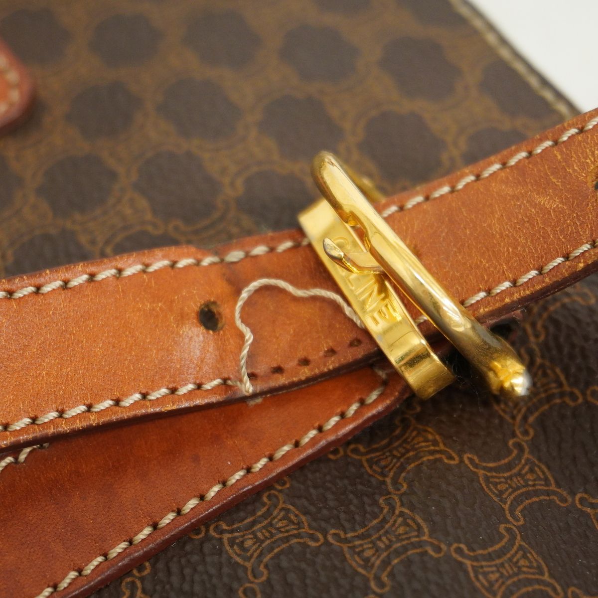 Celine Tote Bag Macadam Brown Gold — view 7