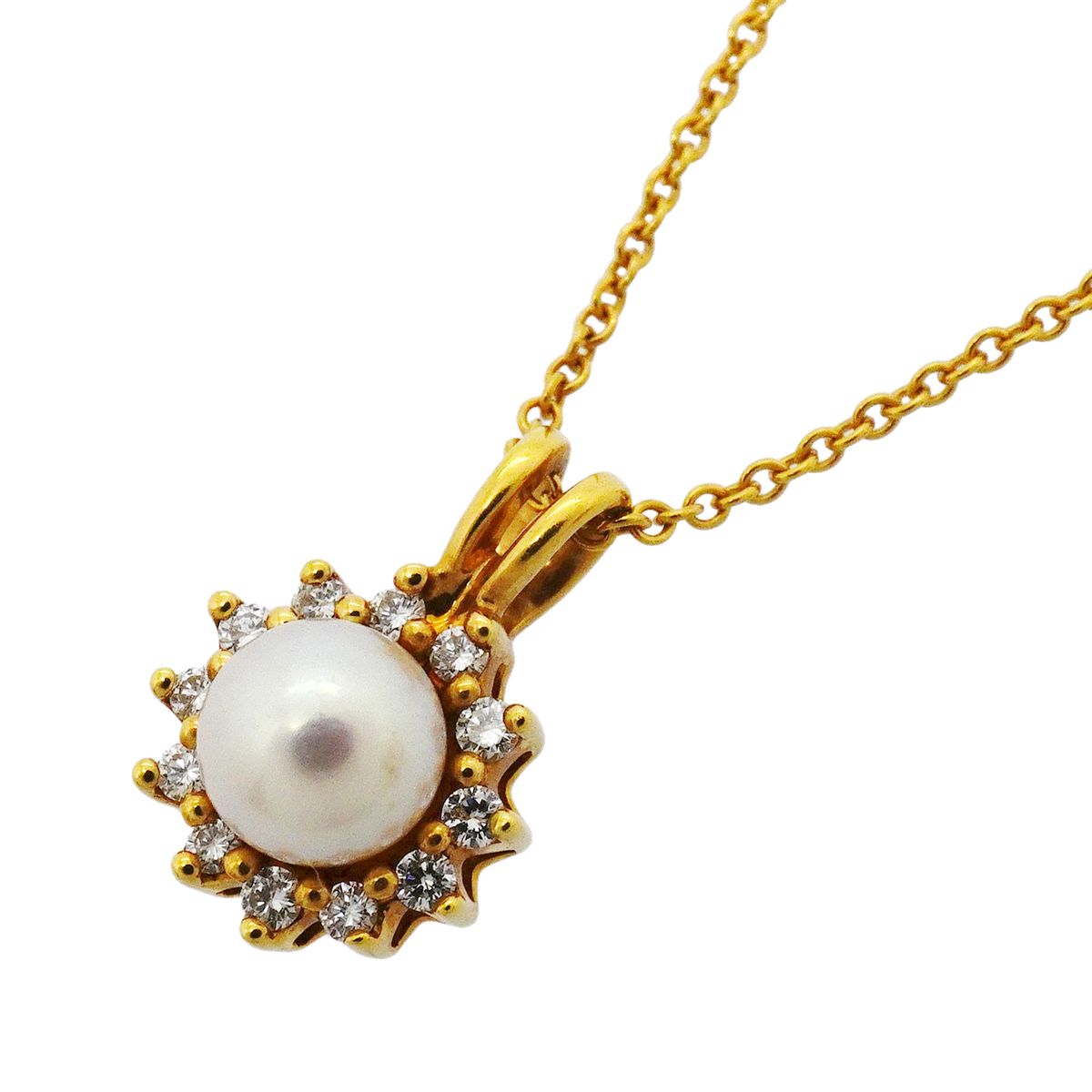 Tiffany & Co Necklace 18k Yellow Gold Diamond Pearl