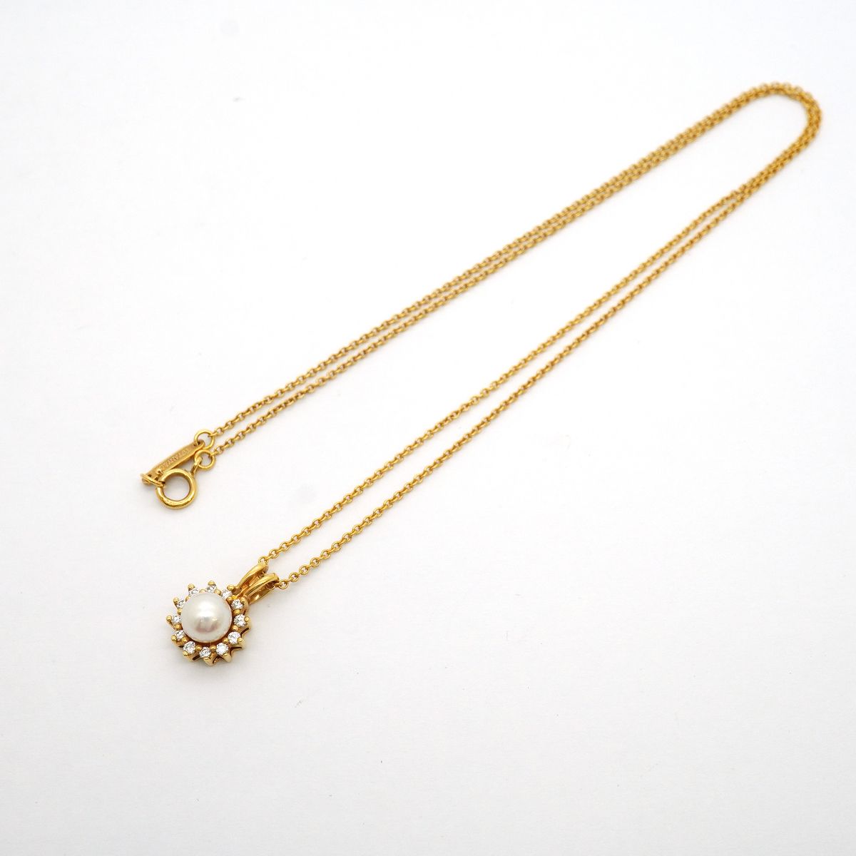 Tiffany & Co Necklace 18k Yellow Gold Diamond Pearl — view 3
