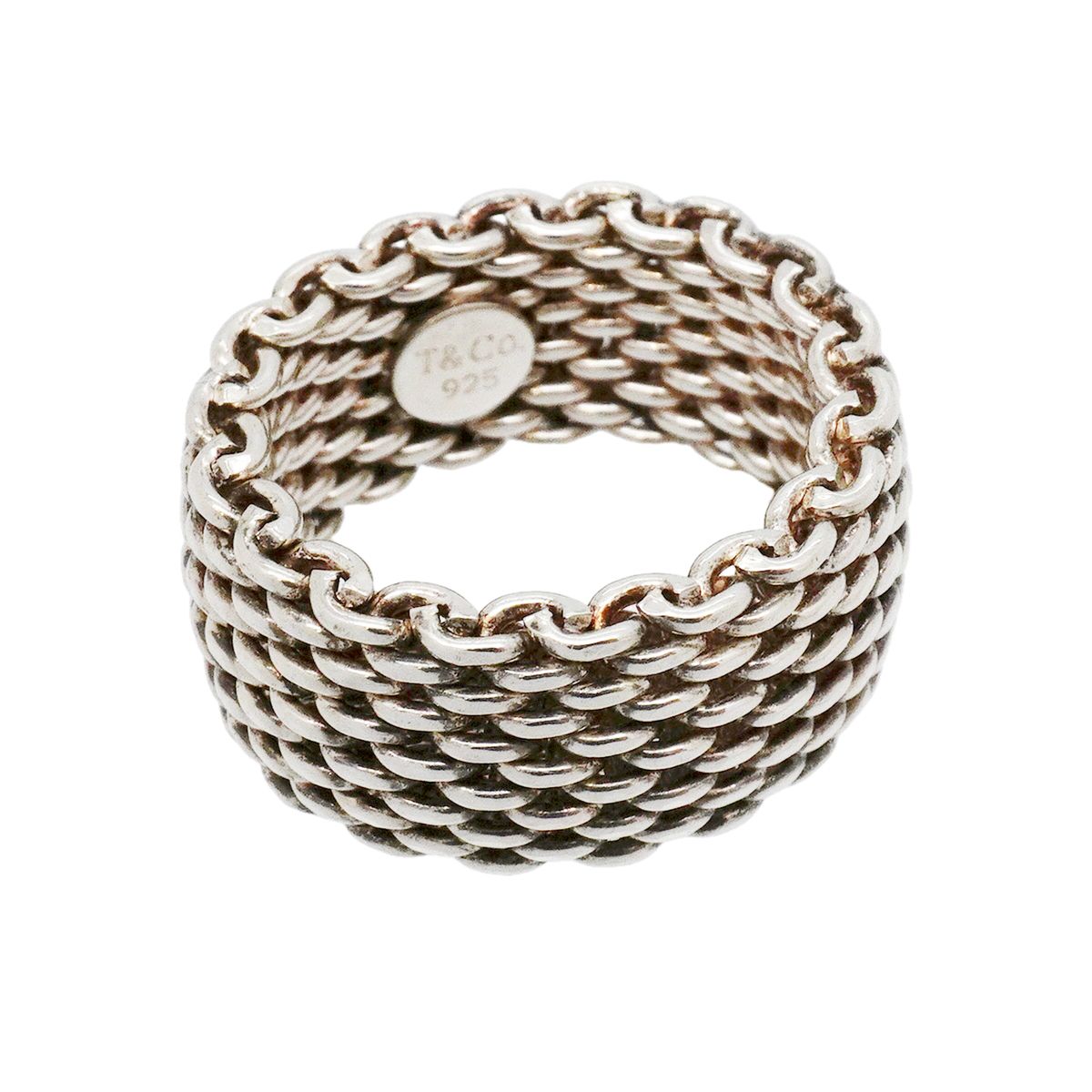 Tiffany & Co Ring Somerset Mesh 925 Sterling Silver