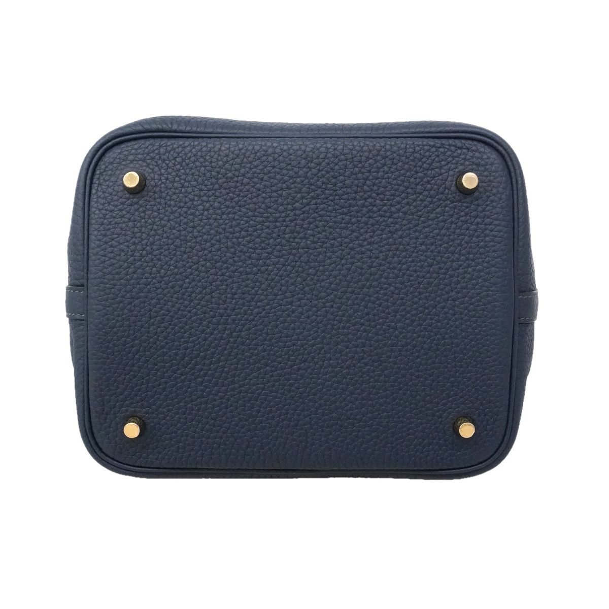 Hermes Handbag Picotin Lock MM Taurillon Clemence Blue Tie Gold — view 3