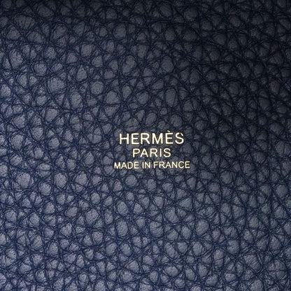 Hermes Handbag Picotin Lock MM Taurillon Clemence Blue Tie Gold — view 5