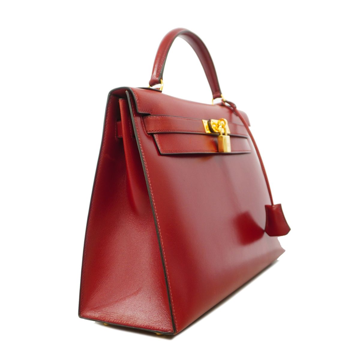 Hermes Handbag Kelly 32 Box Calf Rouge Ash Gold 2-Way Bag — view 2