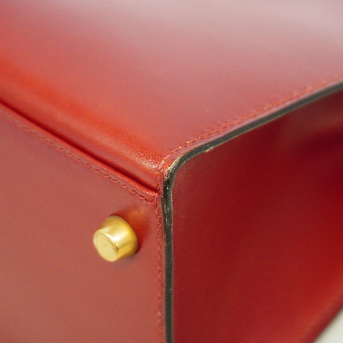 Hermes Handbag Kelly 32 Box Calf Rouge Ash Gold 2-Way Bag — view 6
