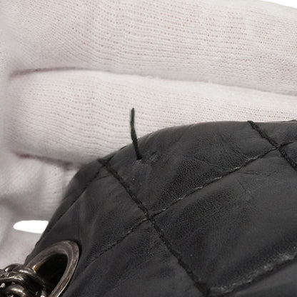 Chanel Shoulder Bag 2.55 Quilted Leather Black Silver — view 8