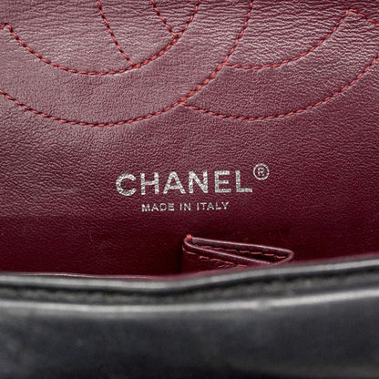 Chanel Shoulder Bag 2.55 Quilted Leather Black Silver — view 5