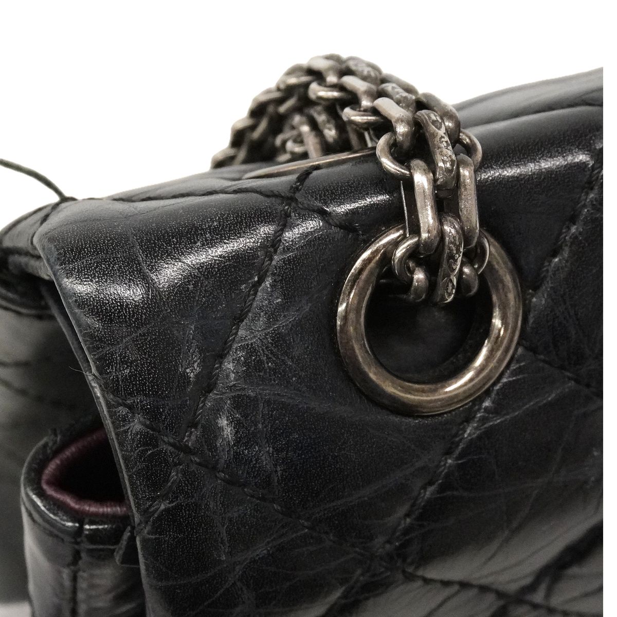 Chanel Shoulder Bag 2.55 Quilted Leather Black Silver — view 6