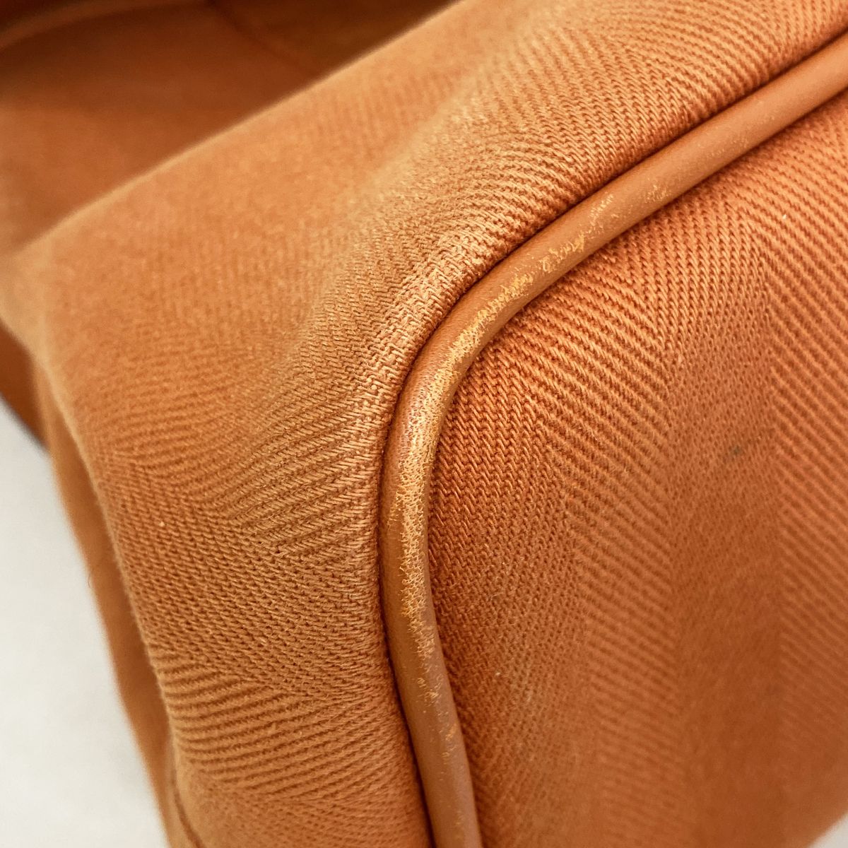 Hermes Tote Bag Valparaiso PM Toile Chevron Orange Silver — view 6