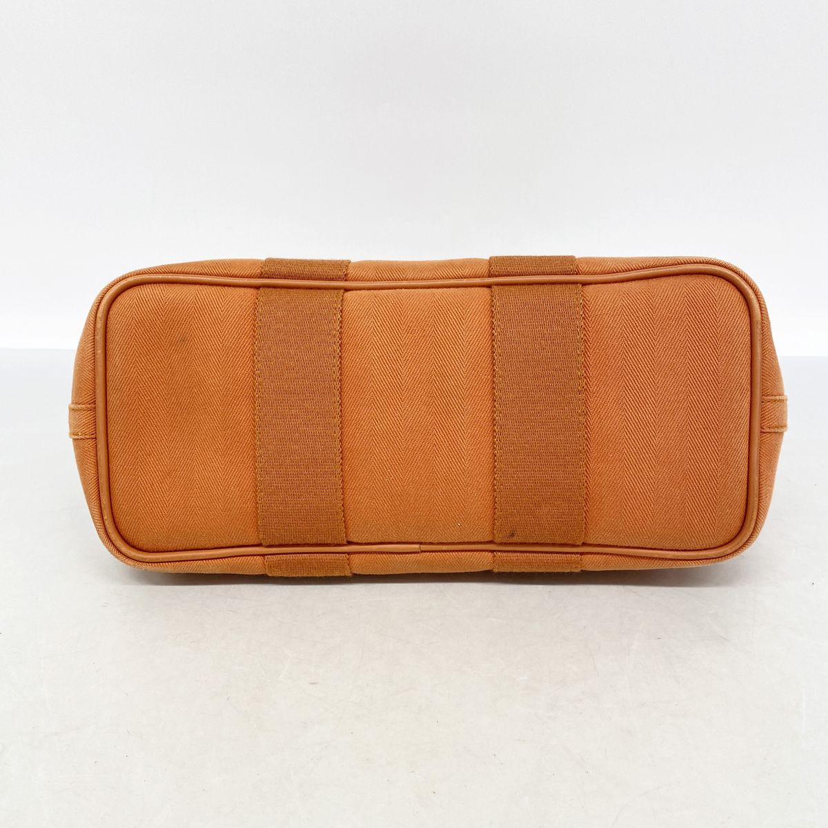 Hermes Tote Bag Valparaiso PM Toile Chevron Orange Silver — view 3