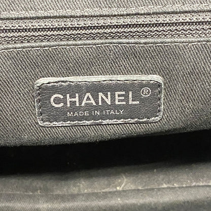 Chanel Shoulder Bag Quilted Caviar Leather Black Silver — view 5