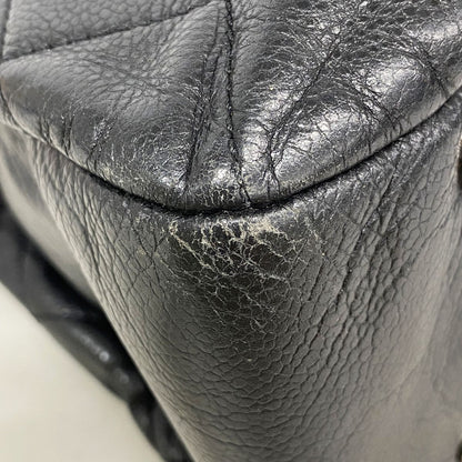 Chanel Shoulder Bag Quilted Caviar Leather Black Silver — view 6