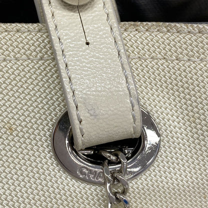 Chanel Tote Bag Paris Biarritz Canvas Silver Ivory — view 8