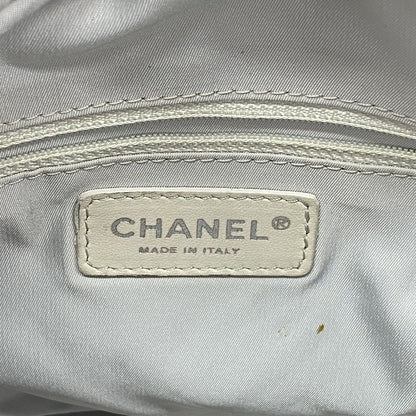 Chanel Tote Bag Paris Biarritz Canvas Silver Ivory — view 5