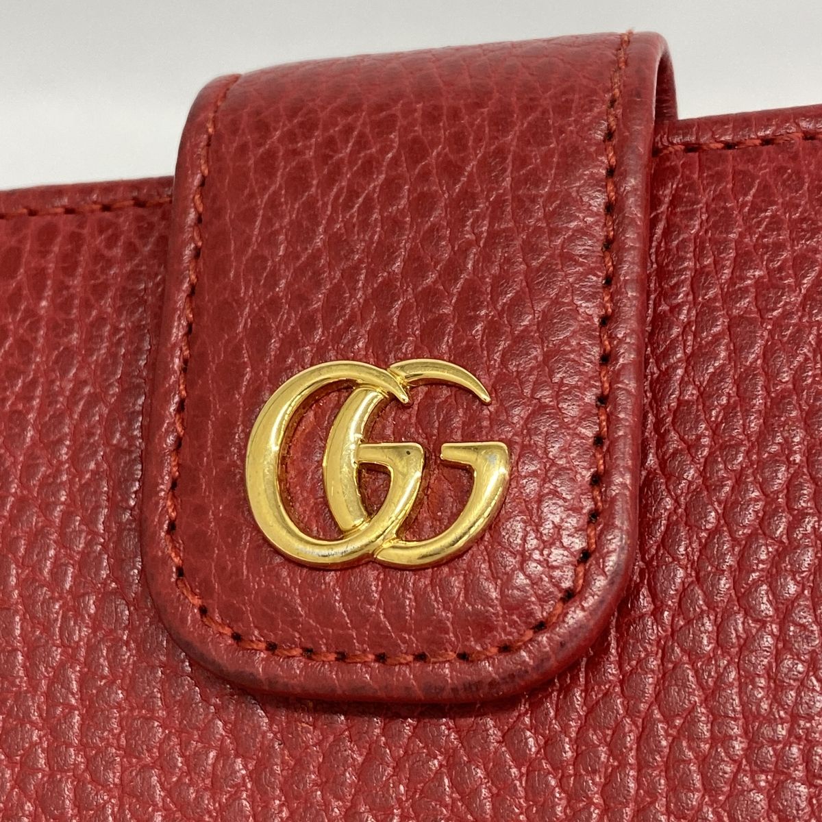 Gucci Wallet GG Marmont Leather Red Gold — view 8