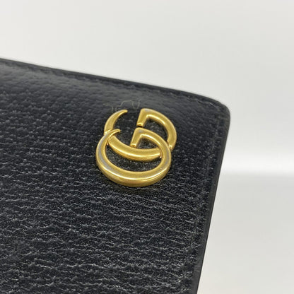 Gucci Card Case GG Marmont Leather Black Gold — view 7