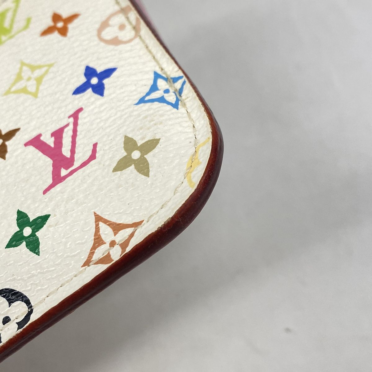 Louis Vuitton Coin Purse Monogram Multicolor Pochette Cles Blanc Rich — view 6