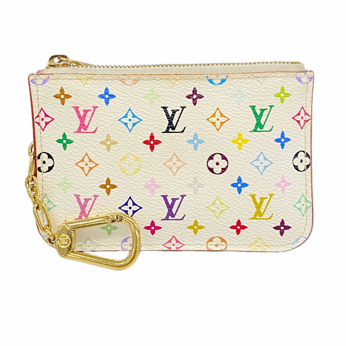 Louis Vuitton Coin Purse Monogram Multicolor Pochette Cles Blanc Rich