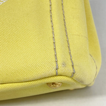 Prada Tote Bag Canapa Canvas Yellow Gold — view 6