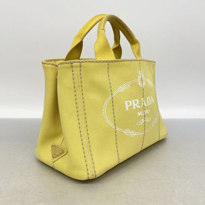Prada Tote Bag Canapa Canvas Yellow Gold — view 2