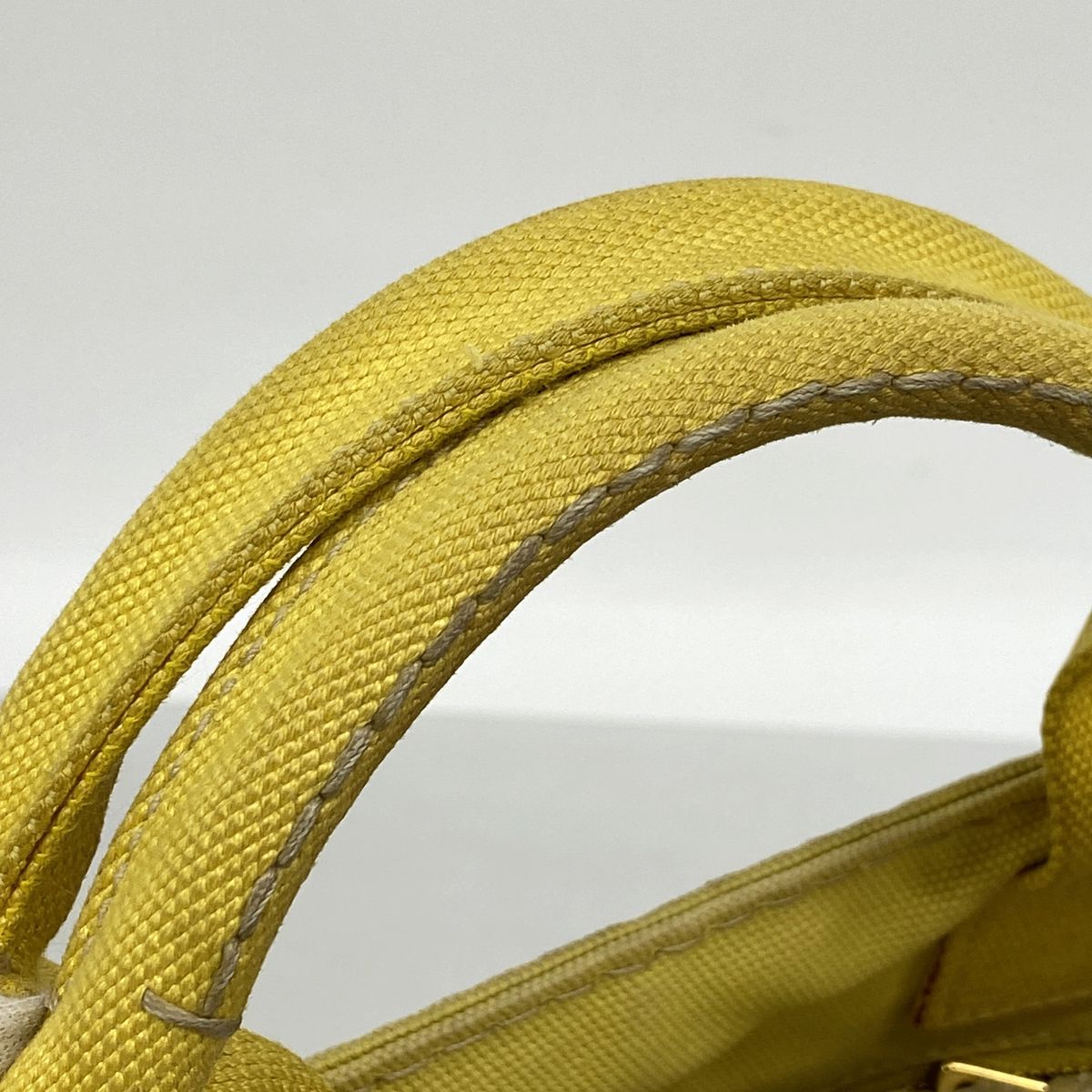 Prada Tote Bag Canapa Canvas Yellow Gold — view 8