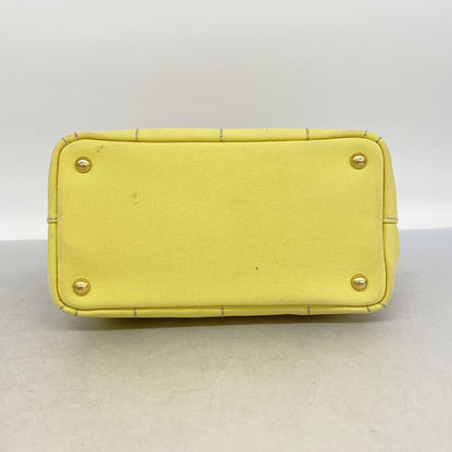 Prada Tote Bag Canapa Canvas Yellow Gold — view 3