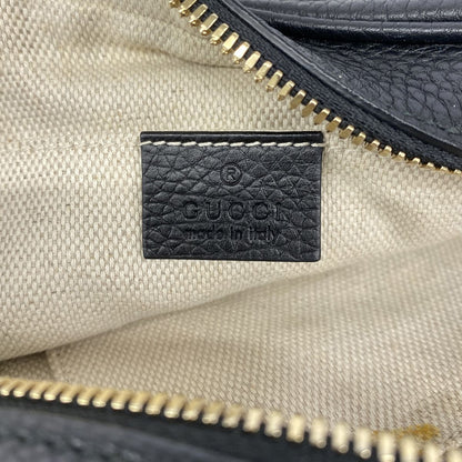 Gucci Shoulder Bag Soho Leather Black Champagne Gold — view 5