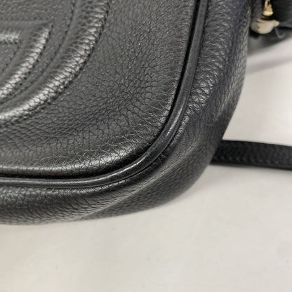 Gucci Shoulder Bag Soho Leather Black Champagne Gold — view 6