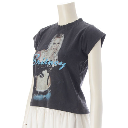 Balenciaga Britney Spears Cotton Print Short Sleeve T-Shirt Black Blue — view 2