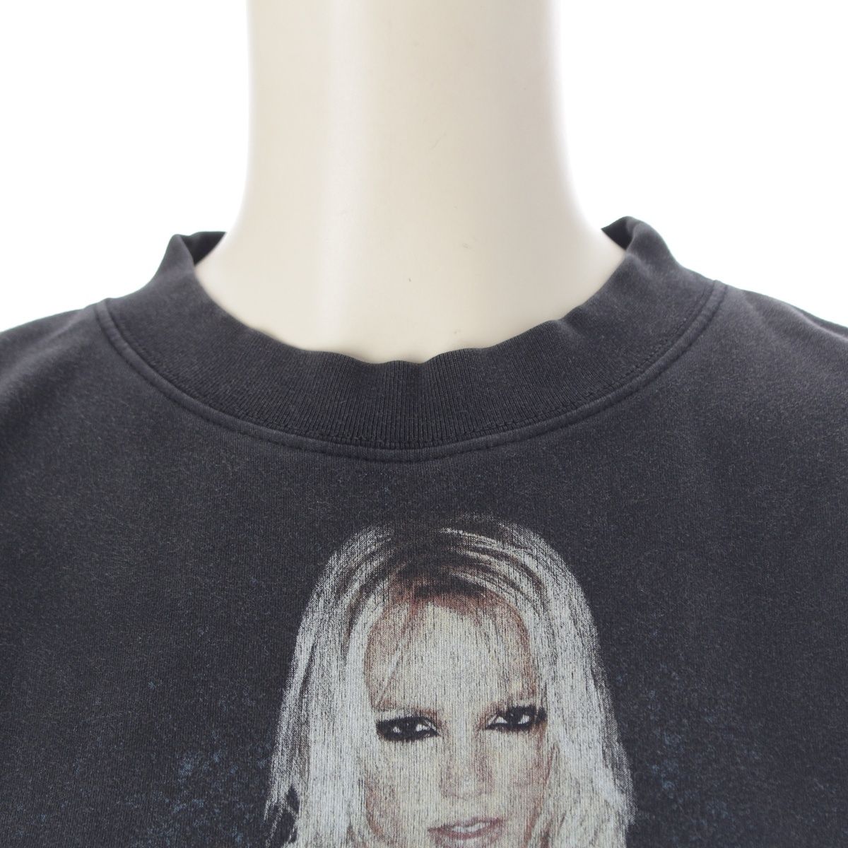 Balenciaga Britney Spears Cotton Print Short Sleeve T-Shirt Black Blue — view 5