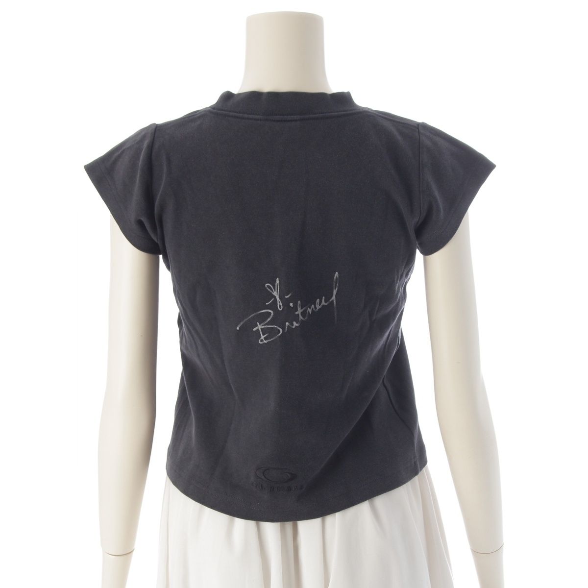 Balenciaga Britney Spears Cotton Print Short Sleeve T-Shirt Black Blue — view 4
