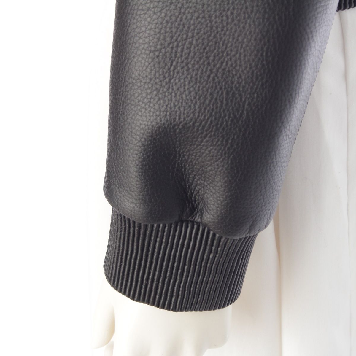 Hermes Deerskin Sellier Buttons Jacket Black 34 — view 7