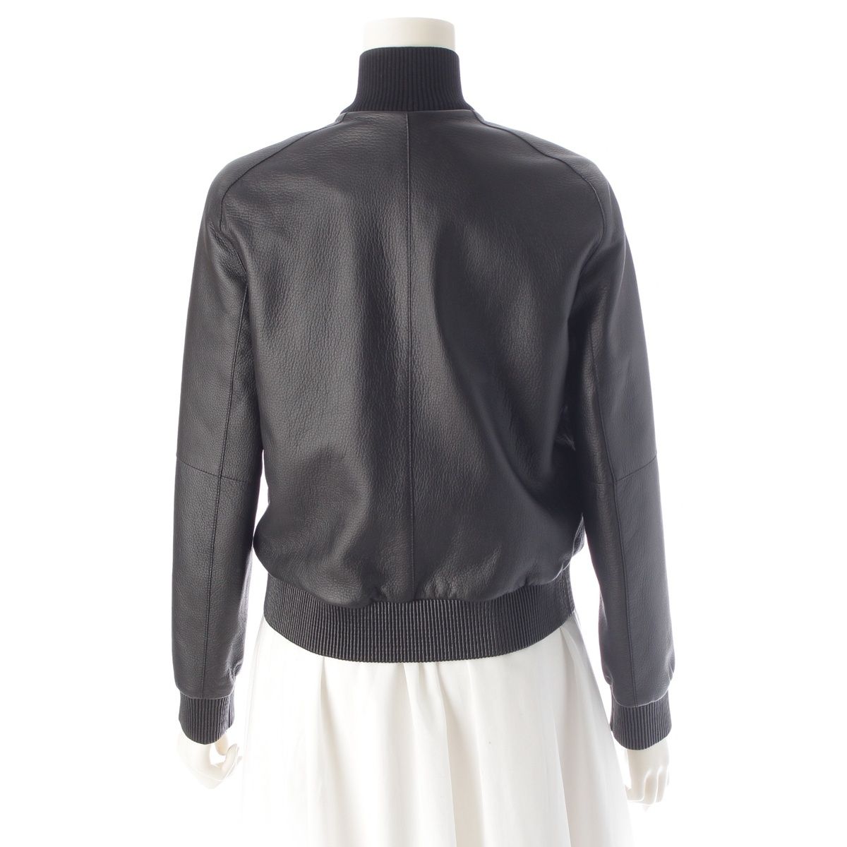Hermes Deerskin Sellier Buttons Jacket Black 34 — view 4