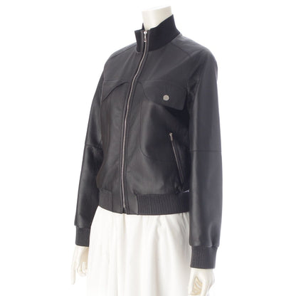 Hermes Deerskin Sellier Buttons Jacket Black 34 — view 2