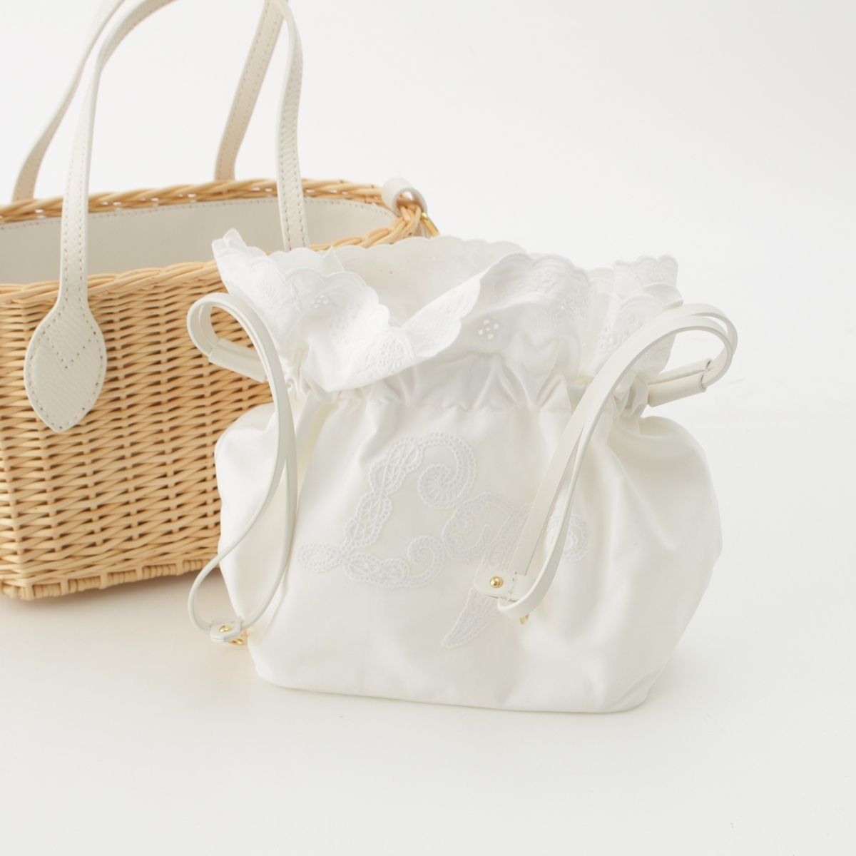 Louis Vuitton Neverfull BB Wicker 2-Way Tote Bag Natural White — view 2