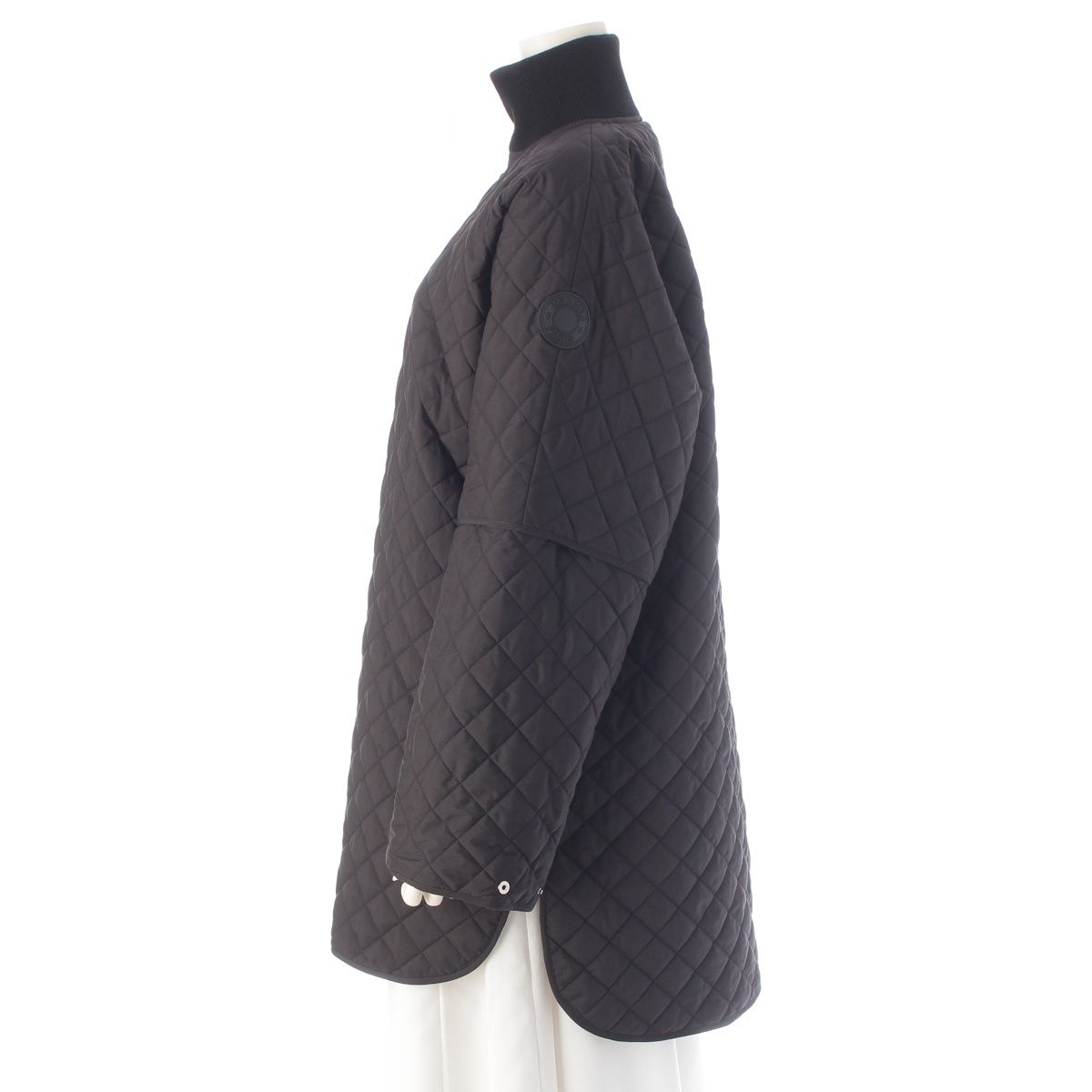 Hermes Modular Belt Quilted 2-Way Poncho Jacket 6 Black 38 — view 3