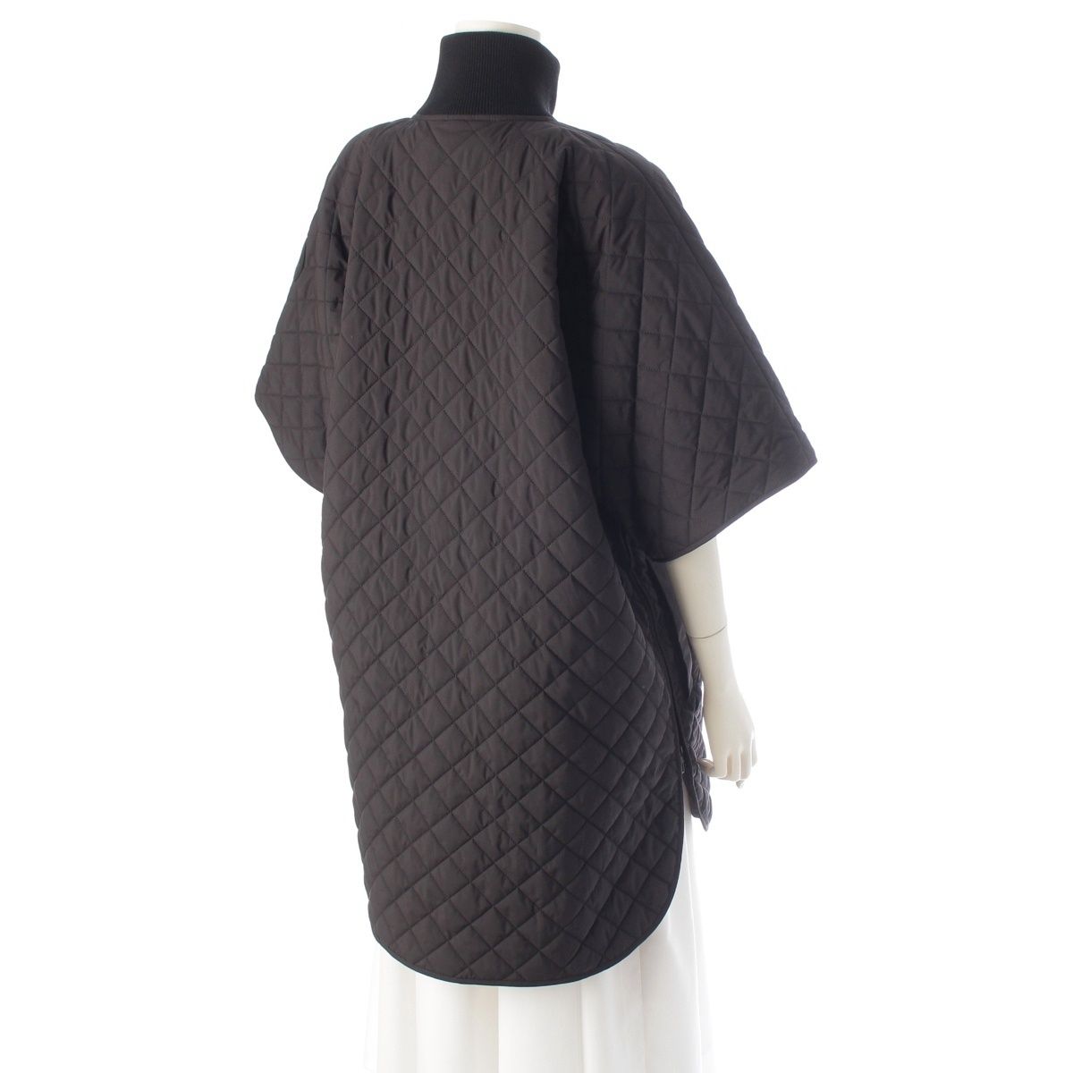 Hermes Modular Belt Quilted 2-Way Poncho Jacket 6 Black 38 — view 6
