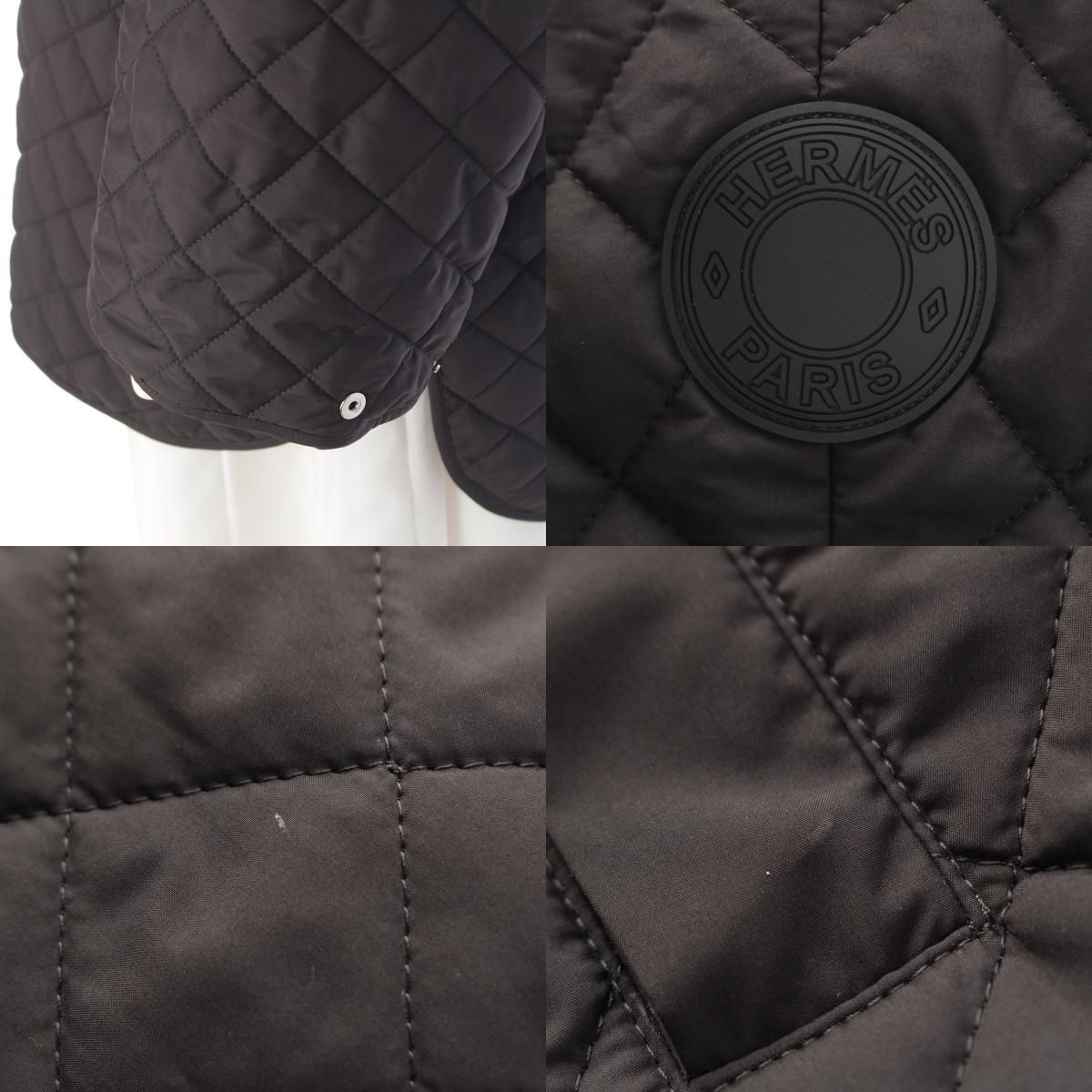Hermes Modular Belt Quilted 2-Way Poncho Jacket 6 Black 38 — view 8