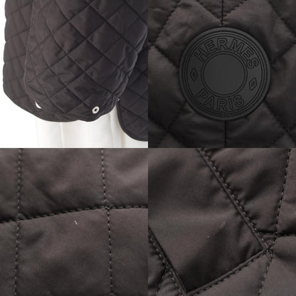 Hermes Modular Belt Quilted 2-Way Poncho Jacket 6 Black 38 — view 8