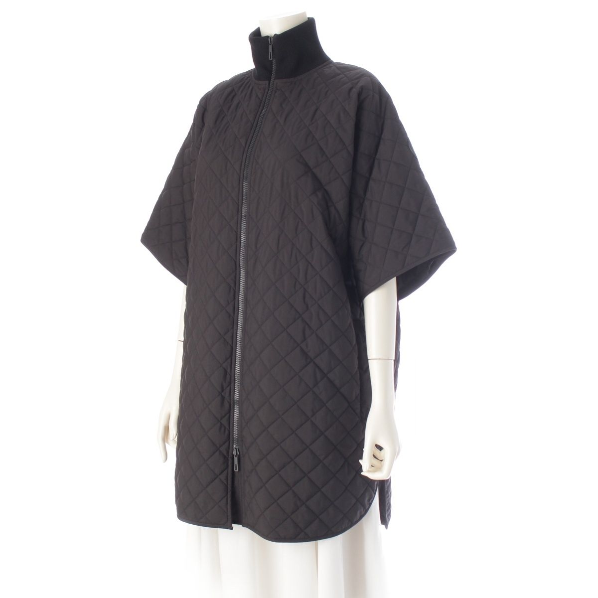 Hermes Modular Belt Quilted 2-Way Poncho Jacket 6 Black 38 — view 5