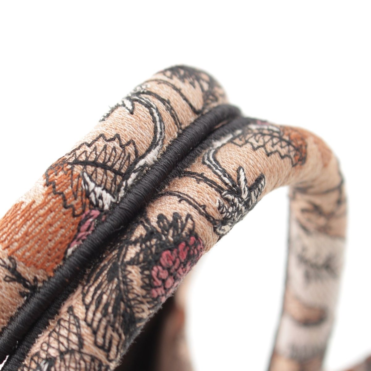 Dior Jardin Magique Book Tote Small Canvas Embroidery Handbag Beige Brown — view 8