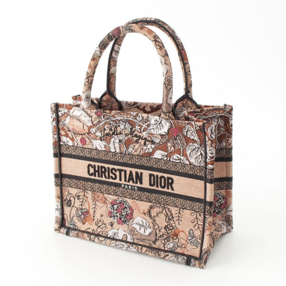 Dior Jardin Magique Book Tote Small Canvas Embroidery Handbag Beige Brown — view 2