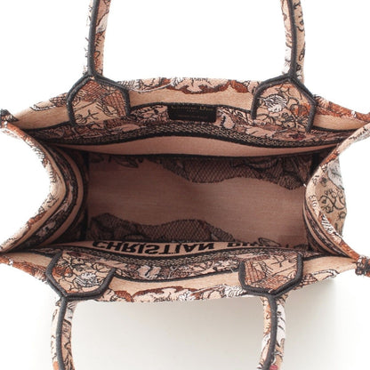 Dior Jardin Magique Book Tote Small Canvas Embroidery Handbag Beige Brown — view 6